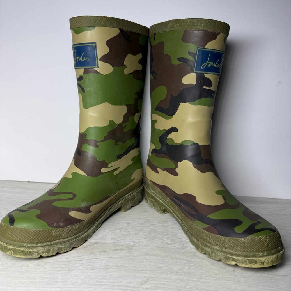 Joules Junior Boys Camo Welly Boots Size 3 - Picture 8 of 8
